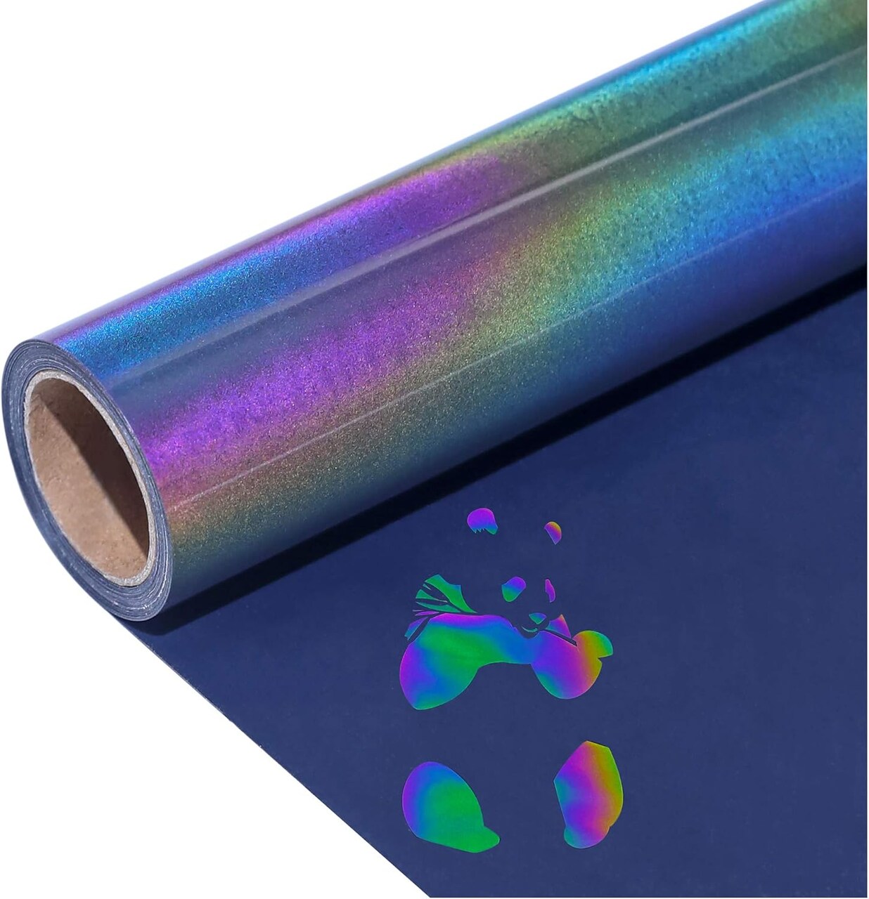 Reflective Heat Transfer Vinyl HTV Vinyl 12in x 6ft Reflective Rainbow Iron